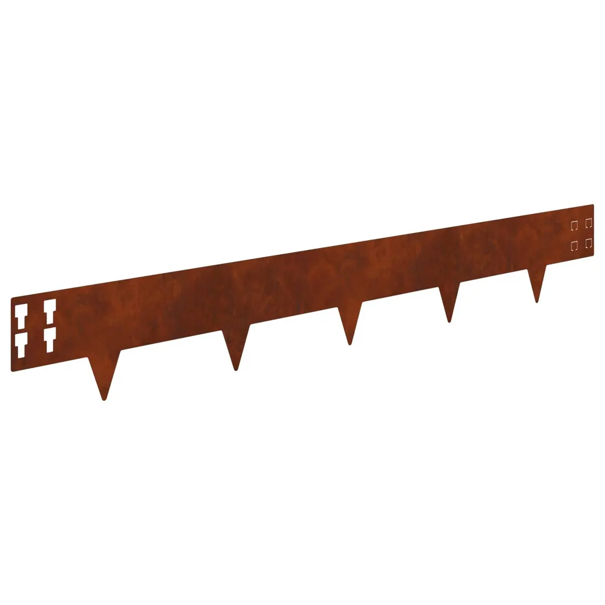 Garden Lawn Edging 10 pcs 100x15cm Steel Border with Sharp Points Rusty Brown