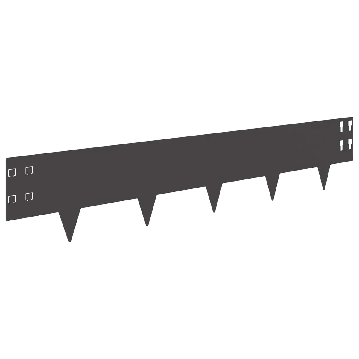 Steel Lawn Edging 10 Pieces 100 x 20 cm Garden Border Landscape Barrier Black