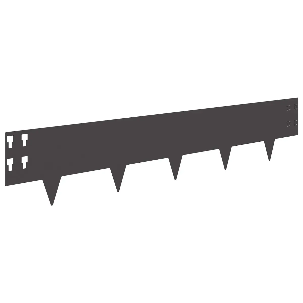 Steel Lawn Edging 10 Pieces 100 x 20 cm Garden Border Landscape Barrier Black