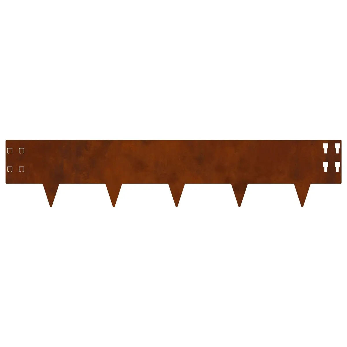 Steel Lawn Edging Barrier 10 Piece Brown 100 x 20 cm Durable Flexible Landscape Divider