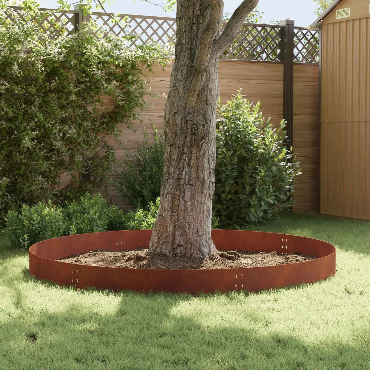Garden Lawn Edging Steel Flexible 100x25cm Brown