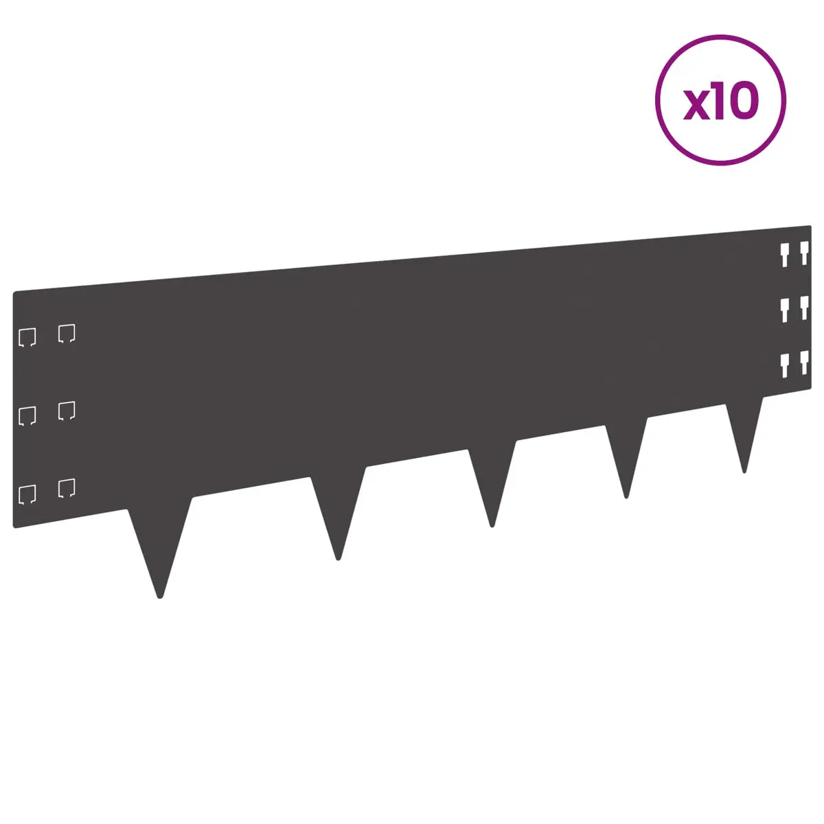 Garden Lawn Edging Steel Border 10 pcs 100 x 30 cm Black Landscape Barrier
