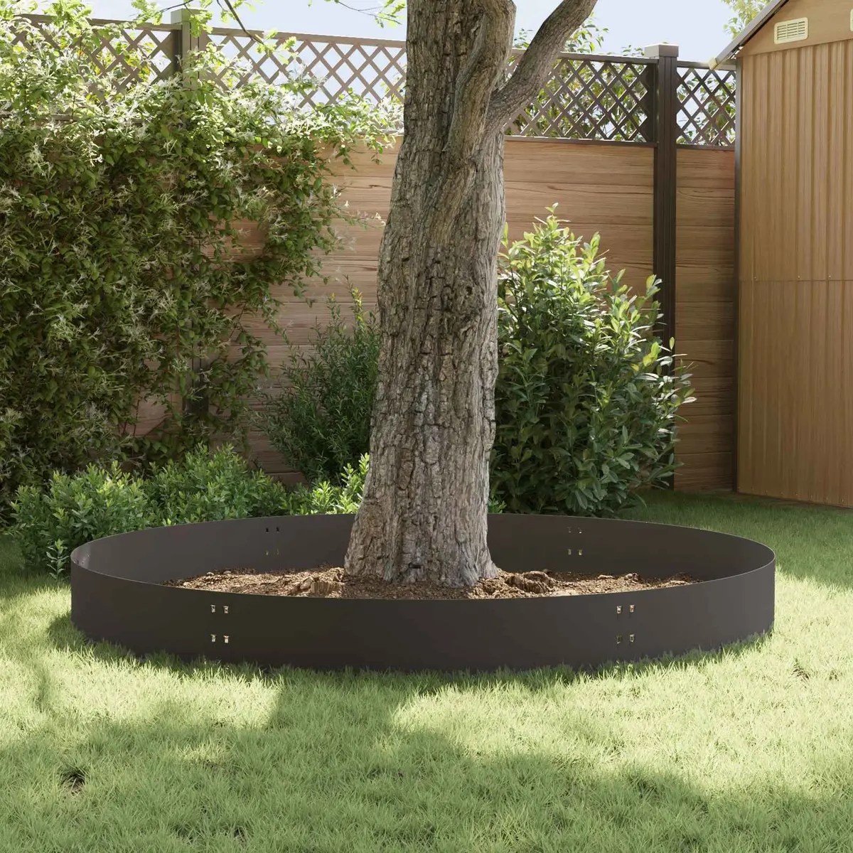 Garden Lawn Edging Steel Border 10 pcs 100 x 30 cm Black Landscape Barrier