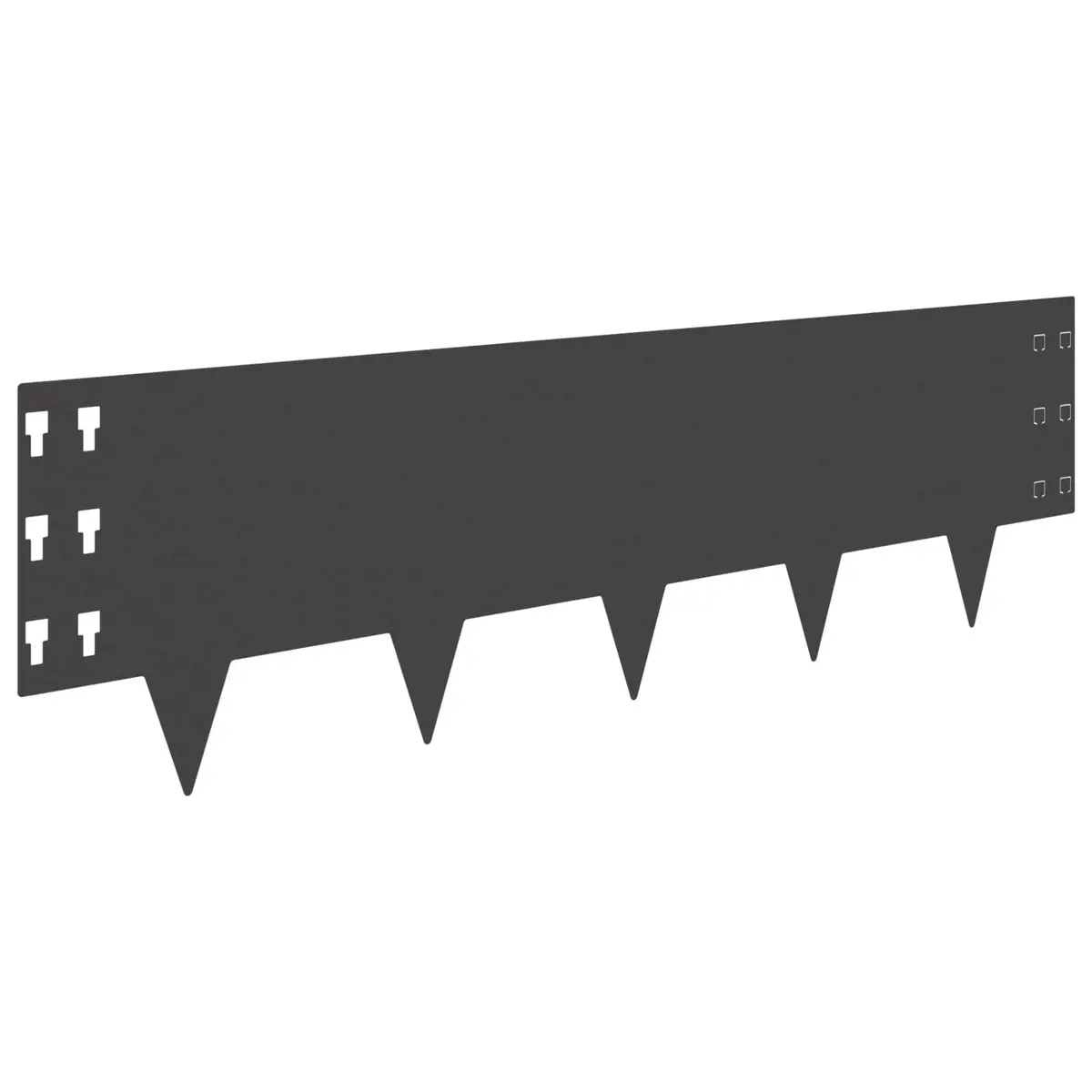 Garden Lawn Edging Steel Border 10 pcs 100 x 30 cm Black Landscape Barrier