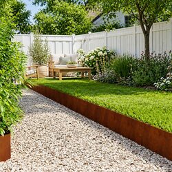 Practical Steel Lawn Edging - 10 Brown Pieces, 100 x 30 cm