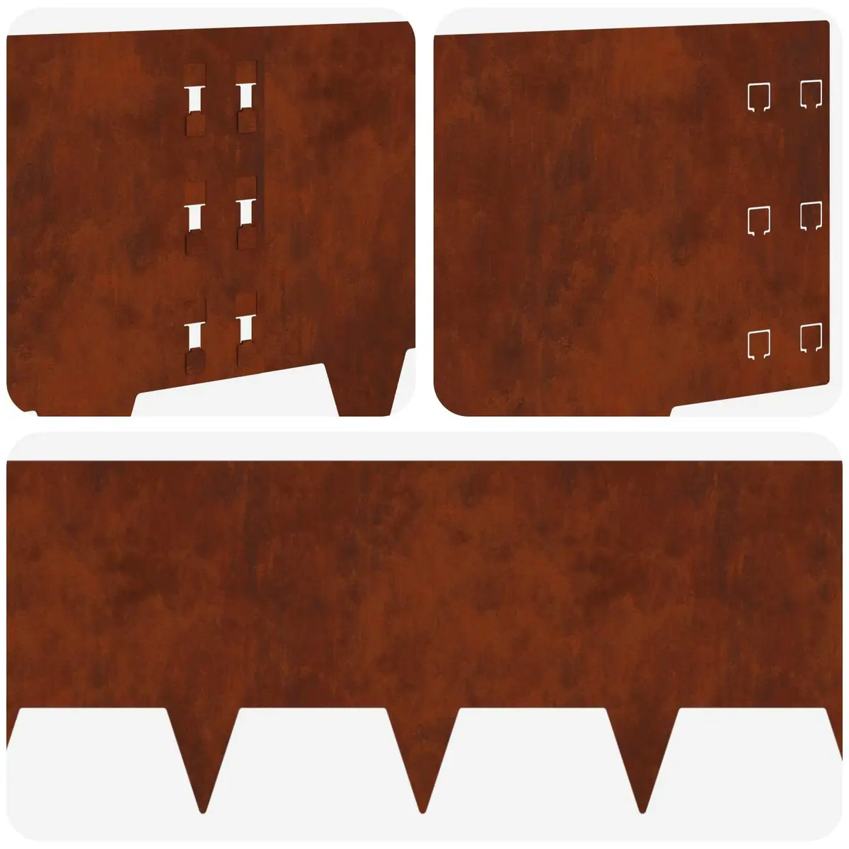 Garden Lawn Edging 20 pcs 100x30cm Steel Borders Modern Landscape Flexible Rusty