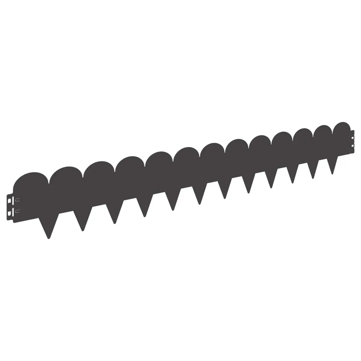 Steel Lawn Edging Black 103x15cm Sharp Round Top 10 Piece
