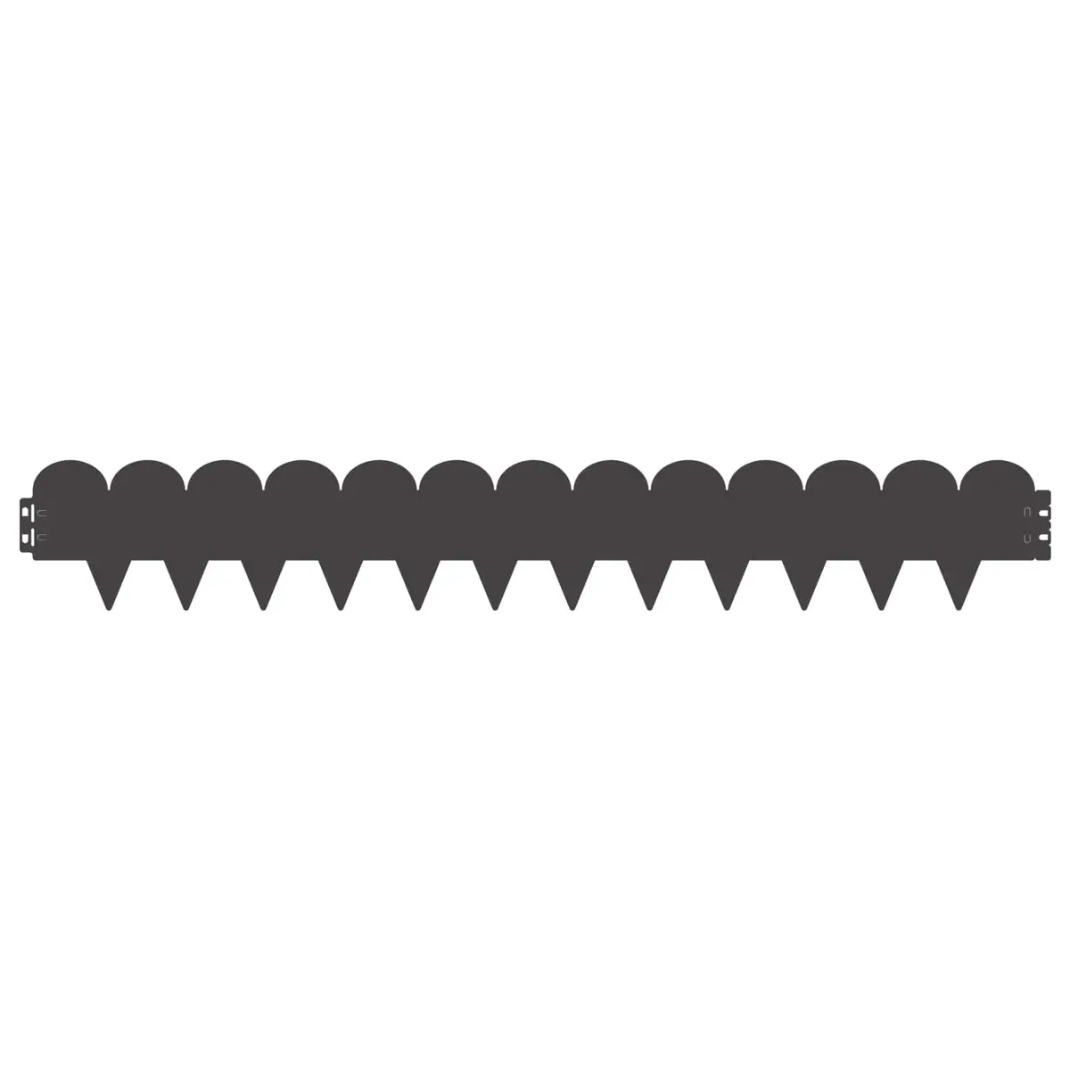 Steel Lawn Edging Black 103x15cm Sharp Round Top 10 Piece