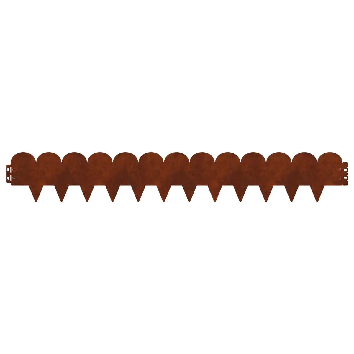 Garden Lawn Edging Steel 103x15cm Brown 10 Piece Sharp and Round Top
