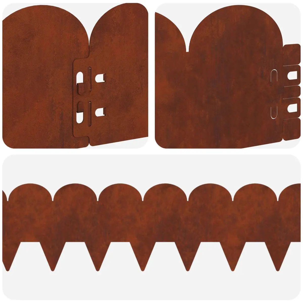 Garden Lawn Edging Steel Border Edge 103x15cm Brown 20 Piece