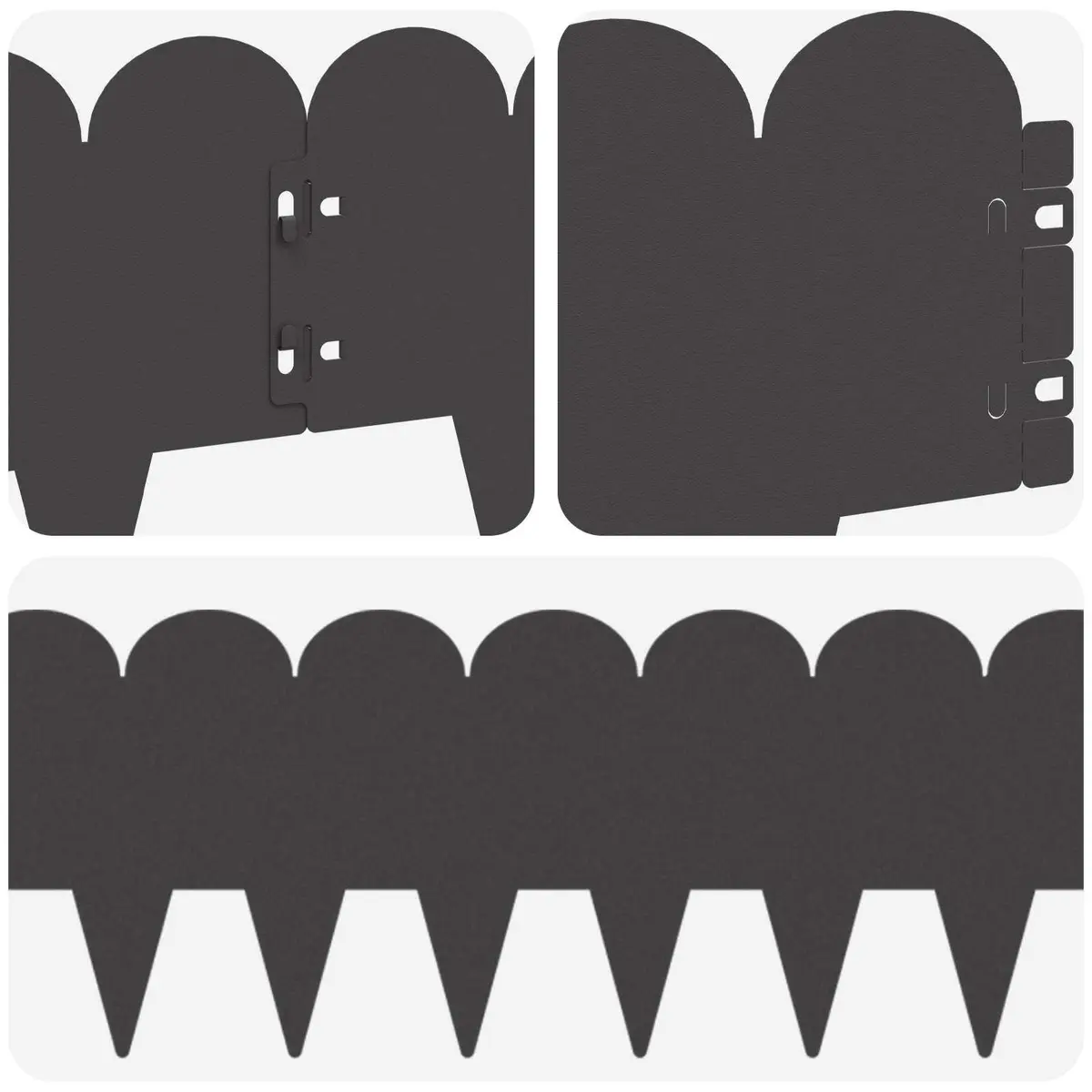 Garden Lawn Edging 10 pcs 103x20cm Steel Border Landscape Edge Black