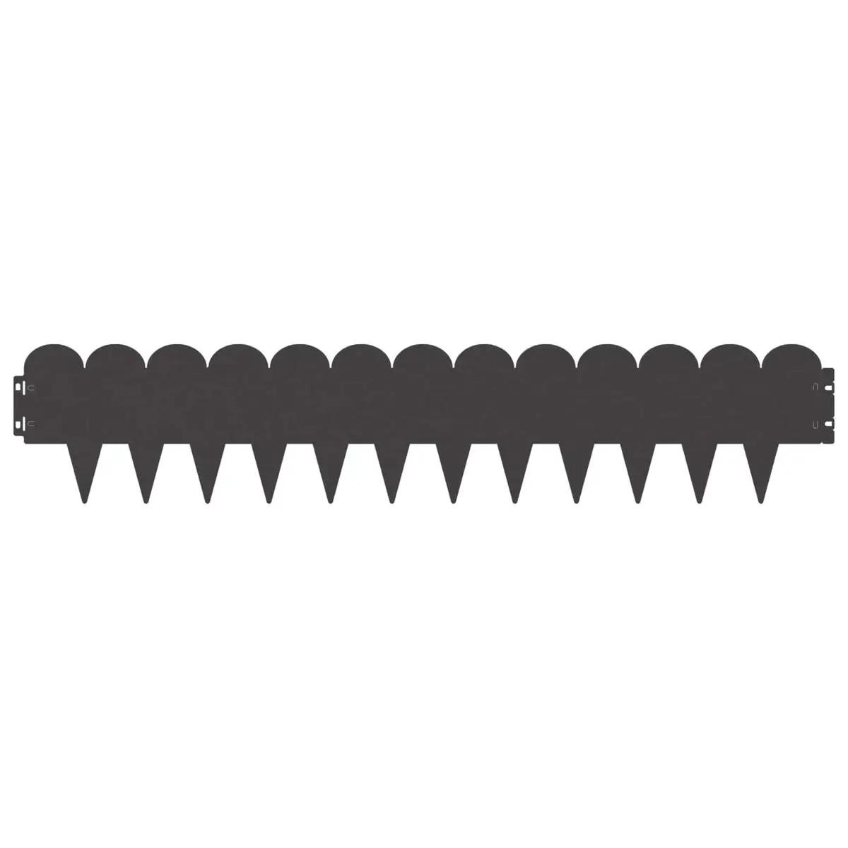 Garden Edging Steel Border 103x20cm Black Sharp Round Top 20 Pieces
