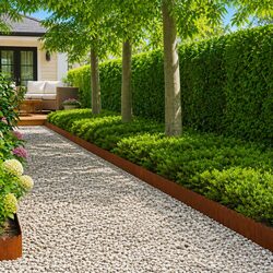 Versatile Steel Lawn Edging for Creative Garden Designs