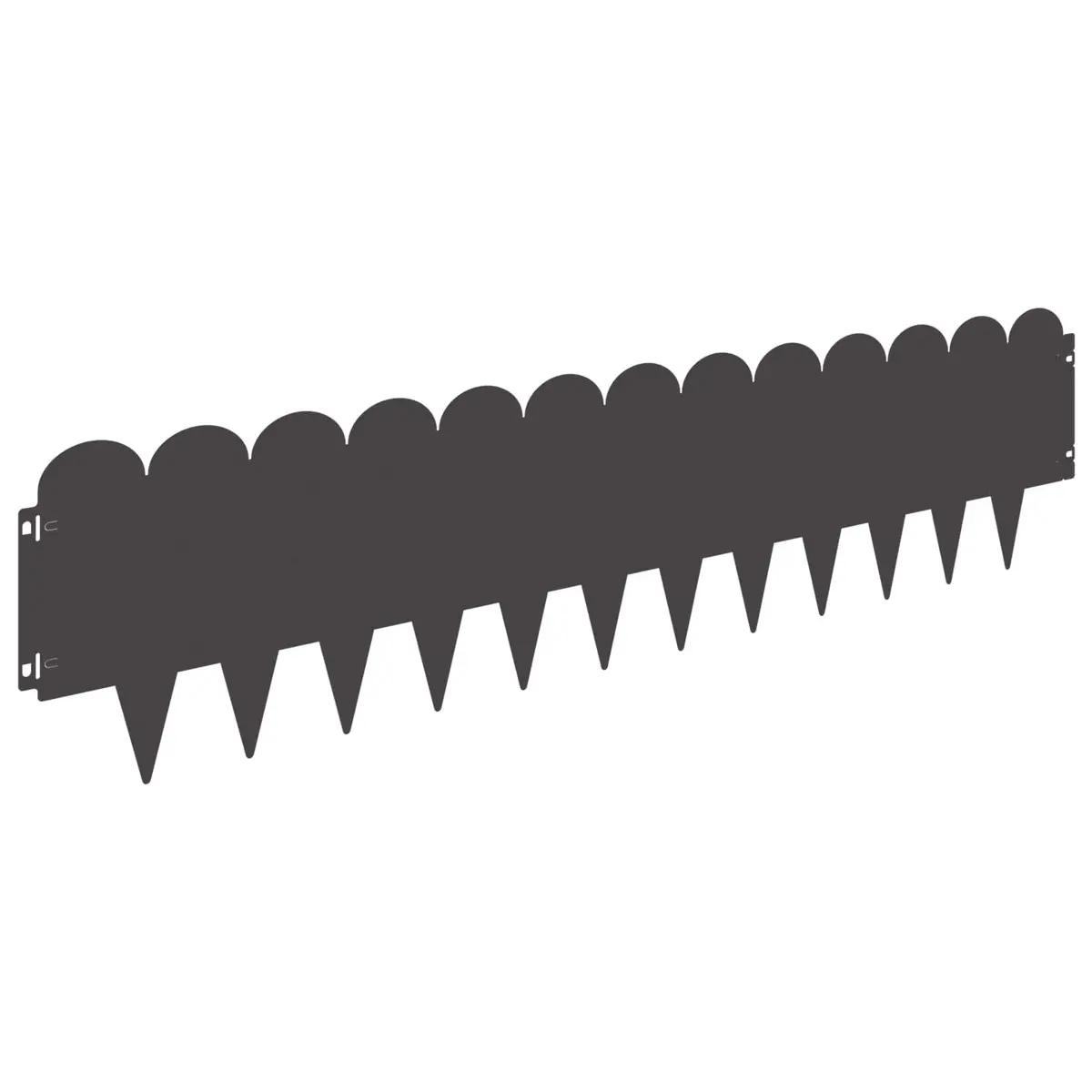 Steel Lawn Edging 103x25cm Black Sharp and Round Top 20 Piece