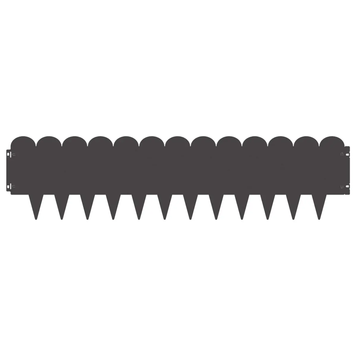 Steel Lawn Edging 103x25cm Black Sharp and Round Top 20 Piece