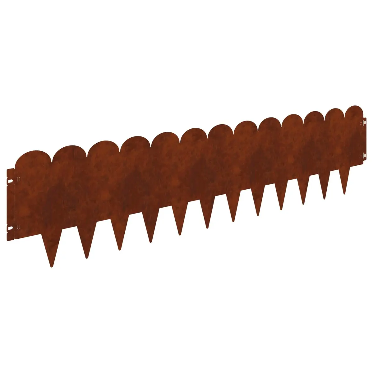 Garden Lawn Edging Steel 20 Pieces Flexible Brown Landscape Border Outdoor