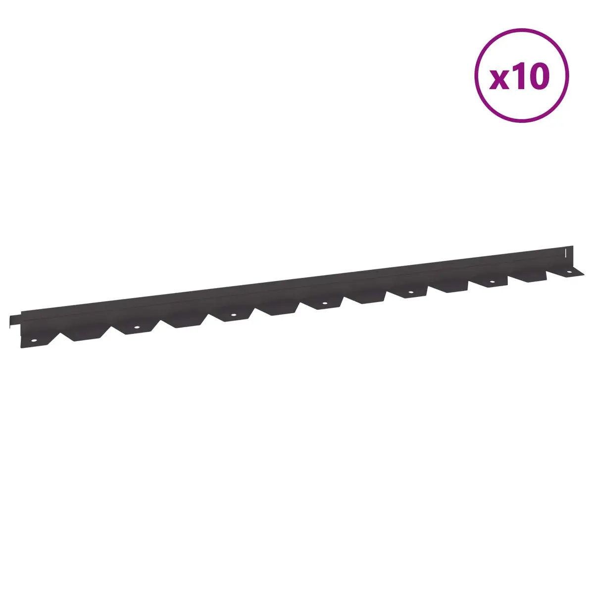 Garden Lawn Edging Steel Border 10 Pieces Black Landscape Flexible Outdoor