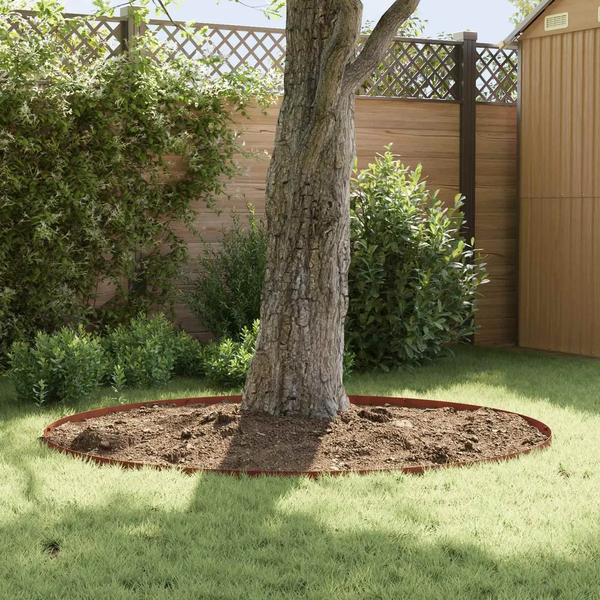 Garden Lawn Edging Flexible Steel 102cm Brown Rusty 20 Piece