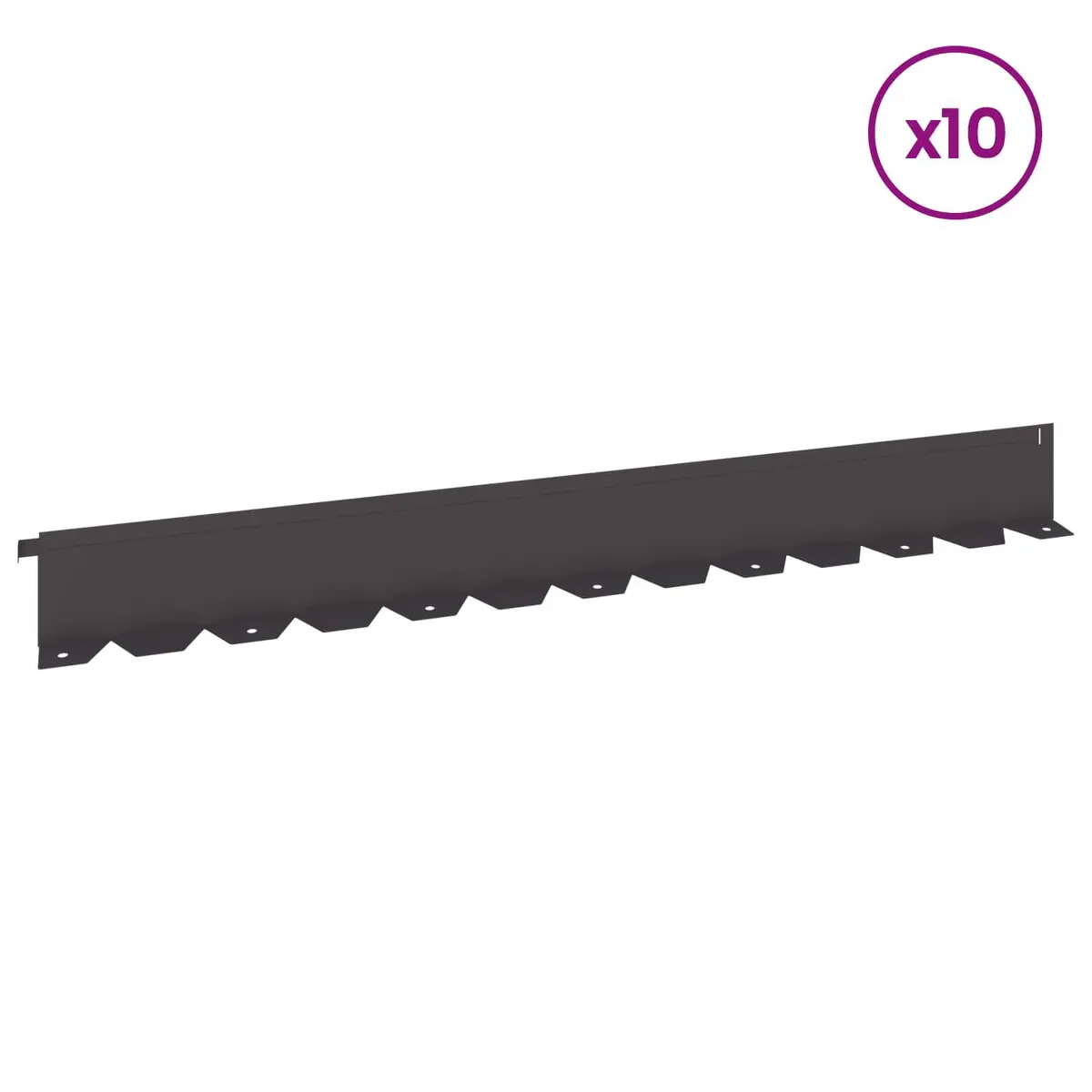 Lawn Edging 10 Piece Flexible Black Steel Borders for Garden Landscaping