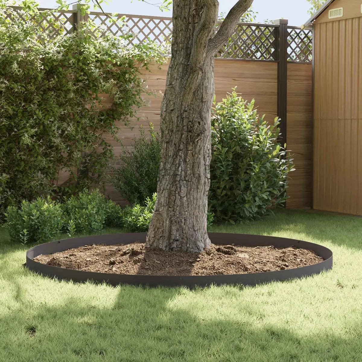 Lawn Edging 10 Piece Flexible Black Steel Borders for Garden Landscaping