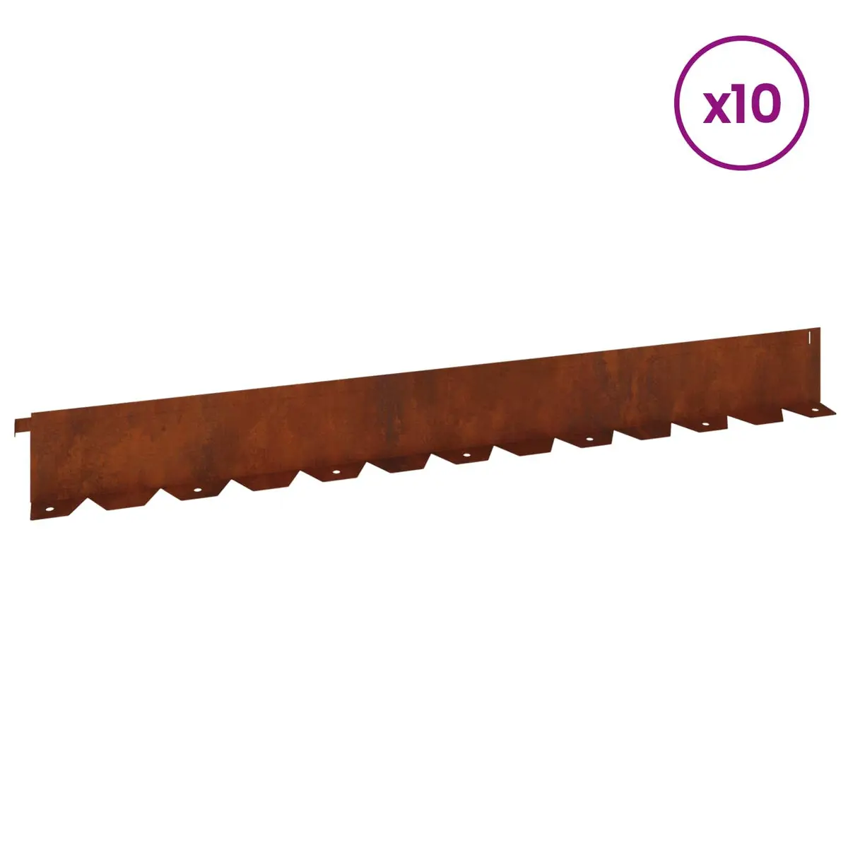 Garden Lawn Edging Steel 10 Pieces Flexible Borders Landscape 102cm Rusty Brown