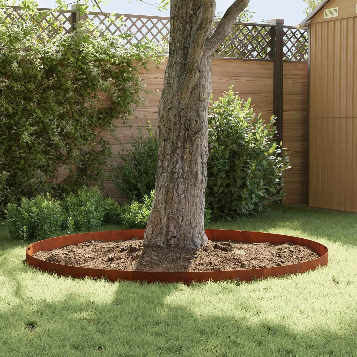 Garden Lawn Edging Steel 10 Pieces Flexible Borders Landscape 102cm Rusty Brown