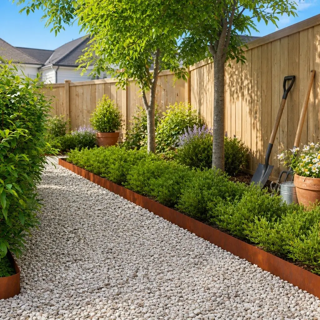 Garden Lawn Edging Steel Flexible 20 Pieces Rusty Brown Landscape Border