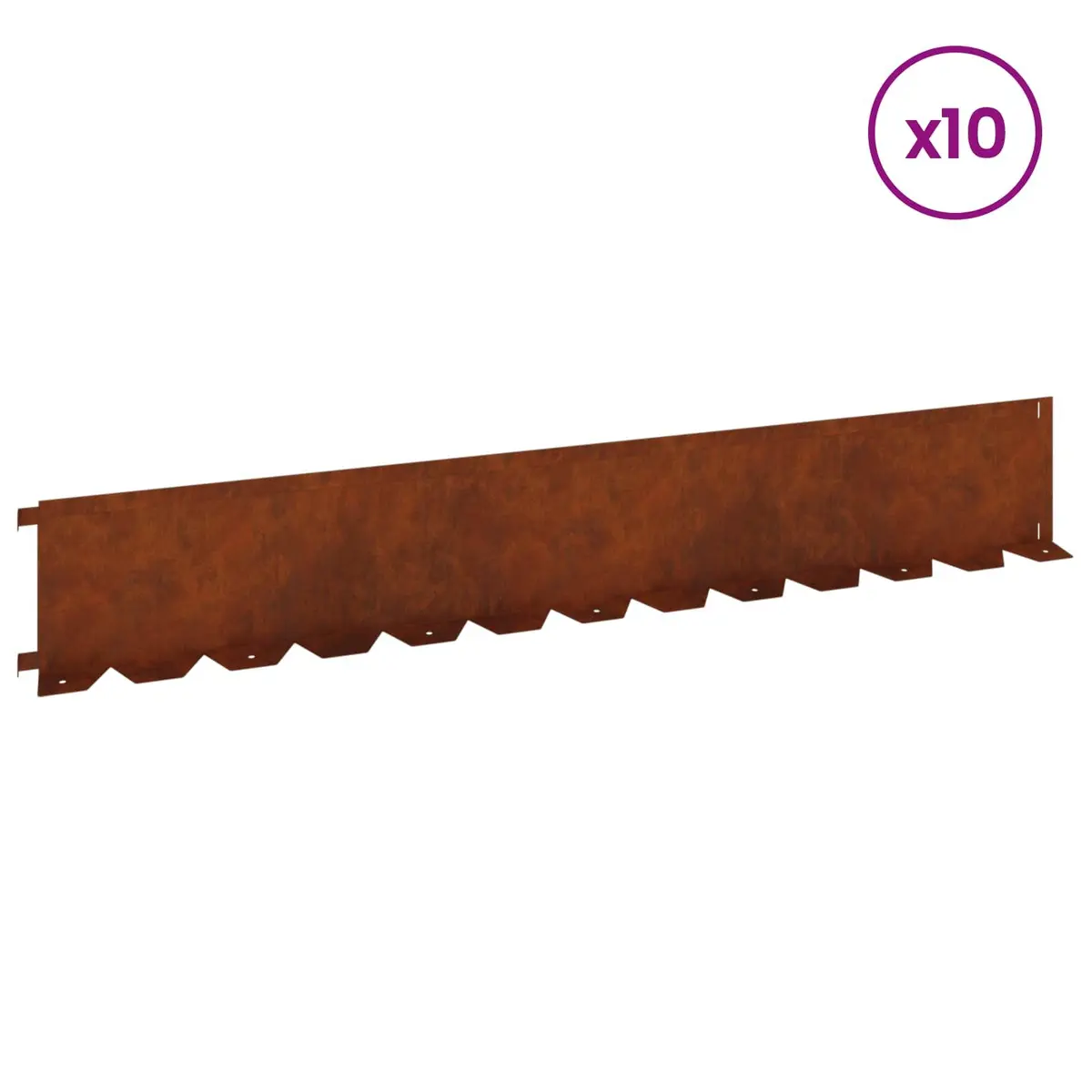 Garden Lawn Edging Flexible Steel Borders 10 Pieces Brown Rusty