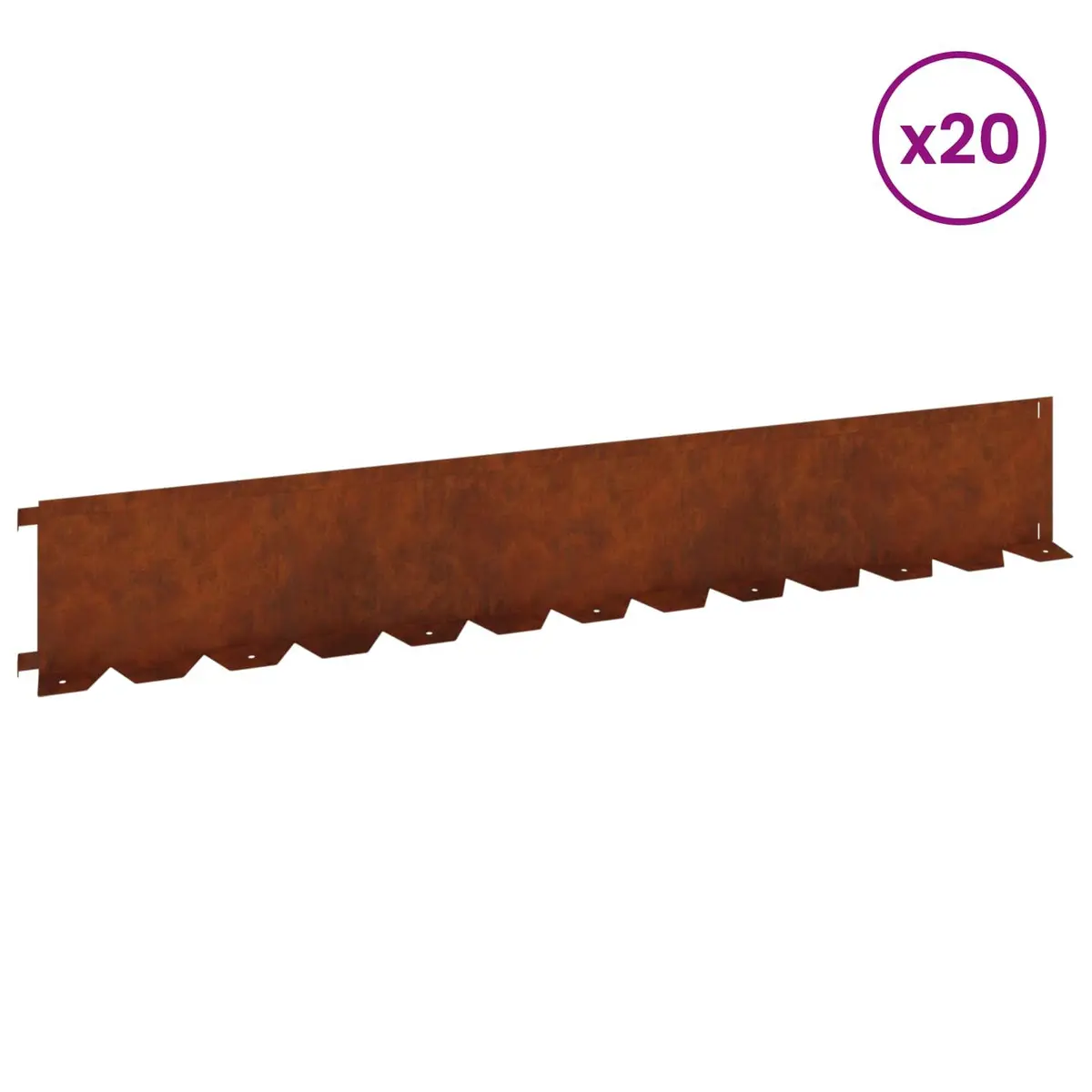 Garden Edging Steel Landscape Flexible Brown Modern 20 Piece Lightweight Outdoor