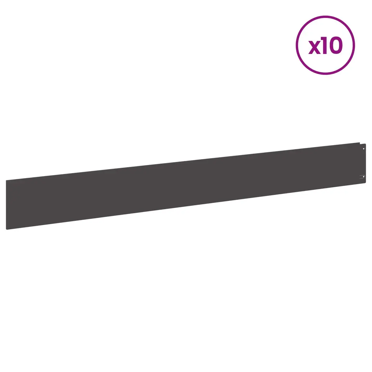 Lawn Edging Steel 100x12cm Black Powder-Coated 10 Piece