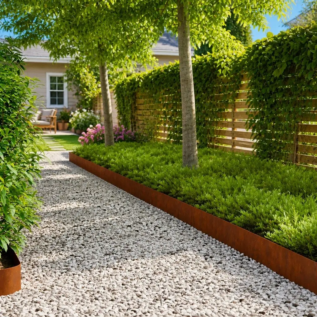 Garden Edging Steel Rusty Top Fold 100x12cm 20 Pieces for Lawn and Garden Borders