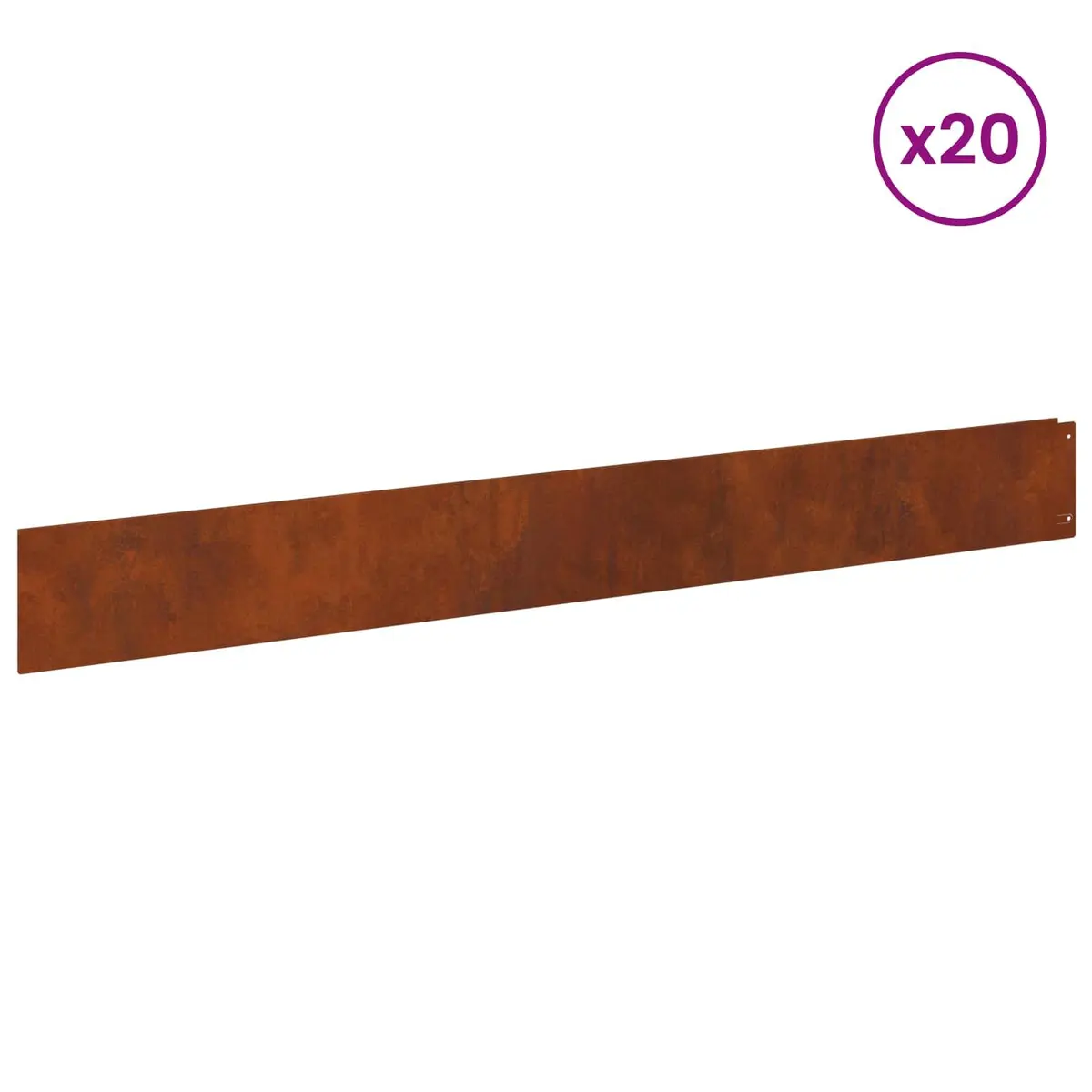 Garden Edging Steel Rusty Top Fold 100x12cm 20 Pieces for Lawn and Garden Borders