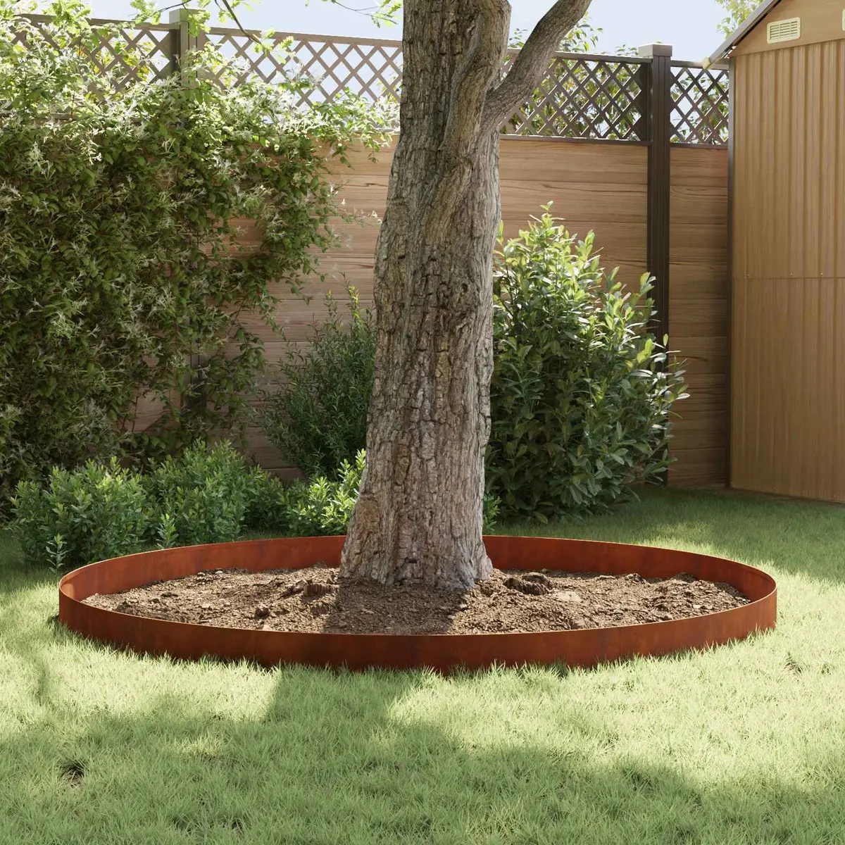 Garden Edging Steel Rusty Top Fold 100x12cm 20 Pieces for Lawn and Garden Borders