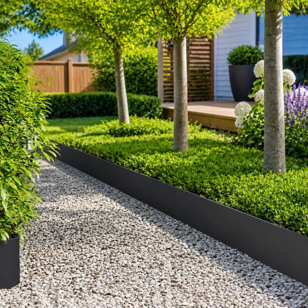 Garden Lawn Edging Steel Border 20 pcs 100x22cm Landscape Barrier Black