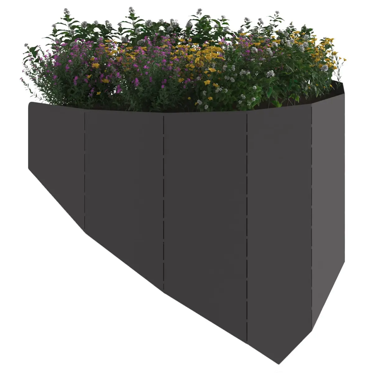 Garden Lawn Edging Steel Border 100 x 45 cm Black