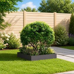 Steel Garden Lawn Edging Border 60x60x20cm Landscape Pathway Black