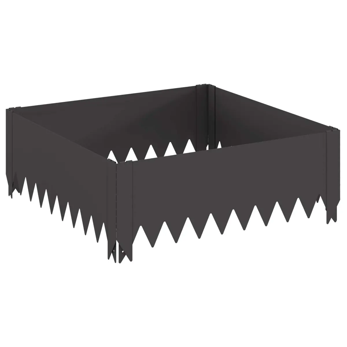 Steel Garden Lawn Edging Border 60x60x20cm Landscape Pathway Black