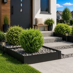 Practical Black Steel Lawn Edging for Your Garden - 4 Pieces