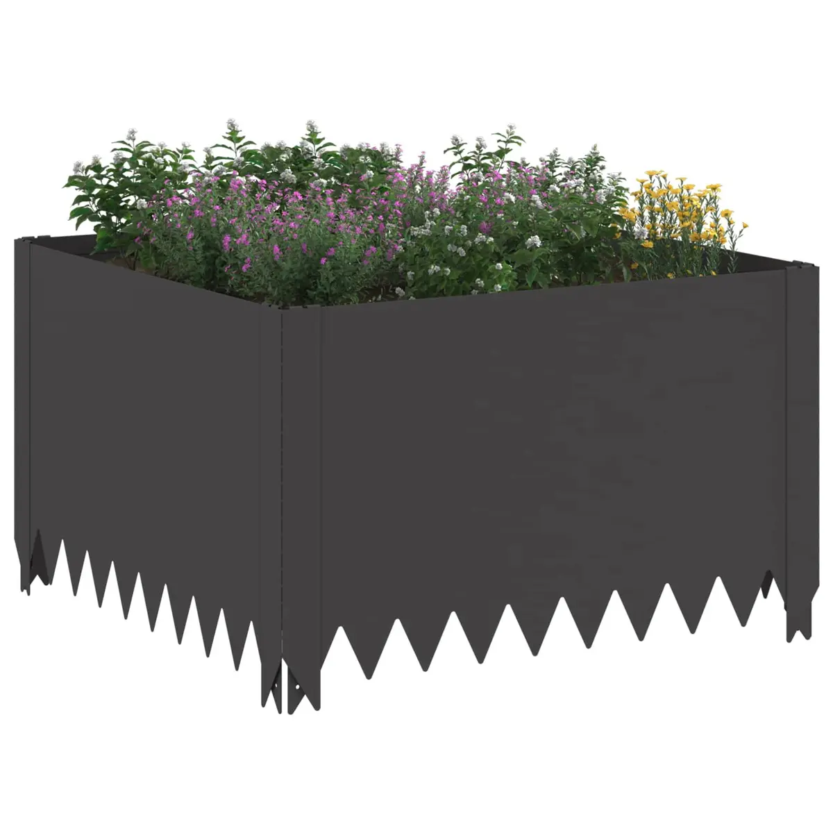 Steel Garden Border Edging 60x60x35cm Powder-coated Black