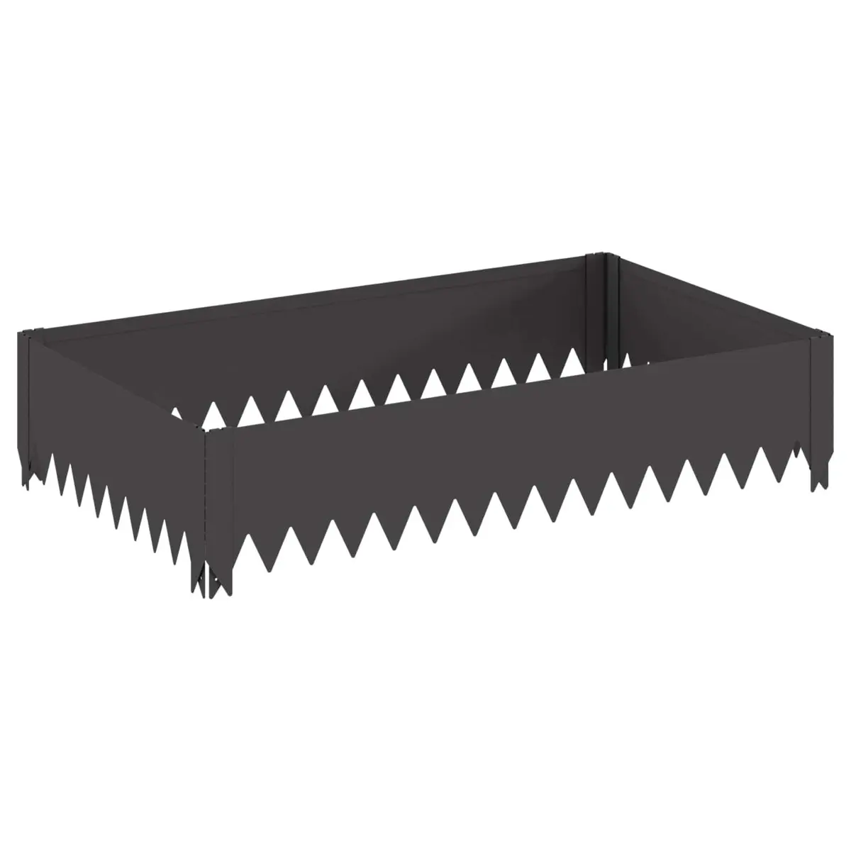 Garden Edging Border Steel Black 100x60x20cm 4 Pieces