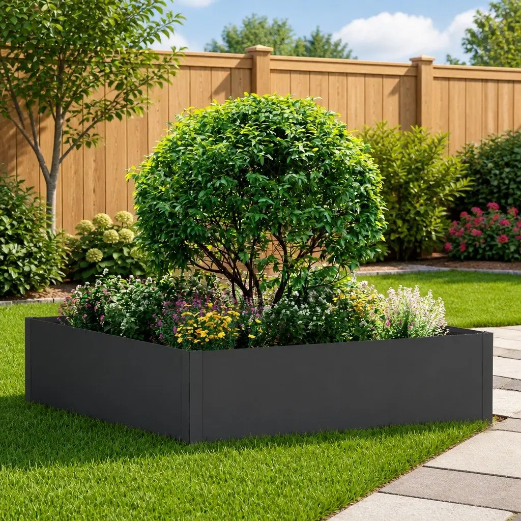 Garden Edging Steel Border 100x100x35cm Powder-Coated Black
