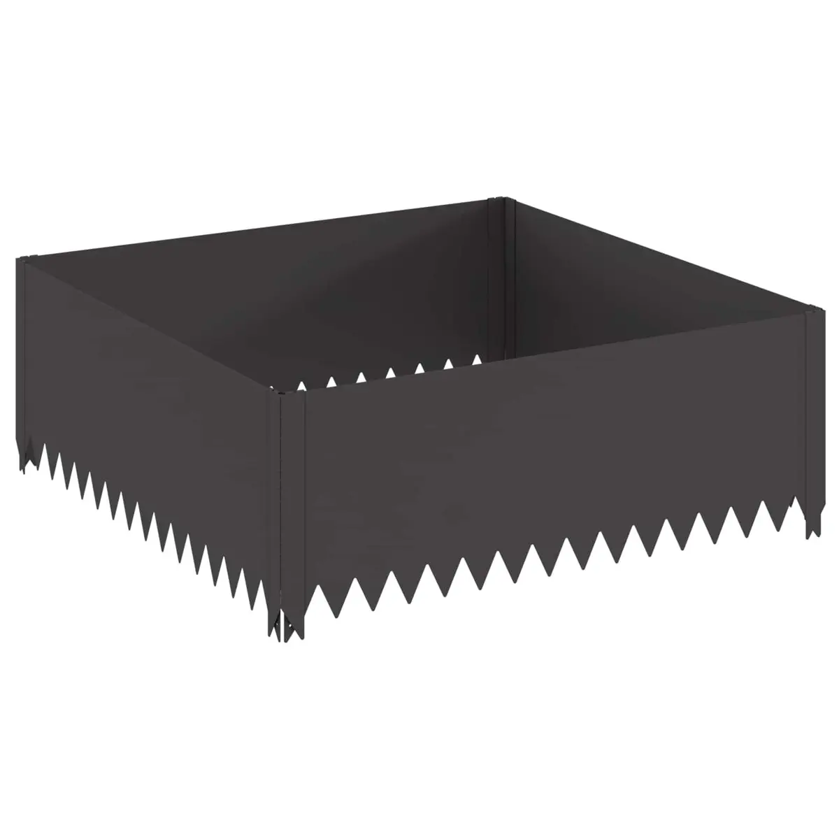 Garden Edging Steel Black 4 Piece Landscape Pathway Bed Edger