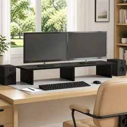 Versatile Black Monitor Stand for Every Room