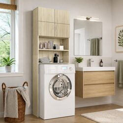 Functional Sonoma Oak Cabinet for Laundry Needs