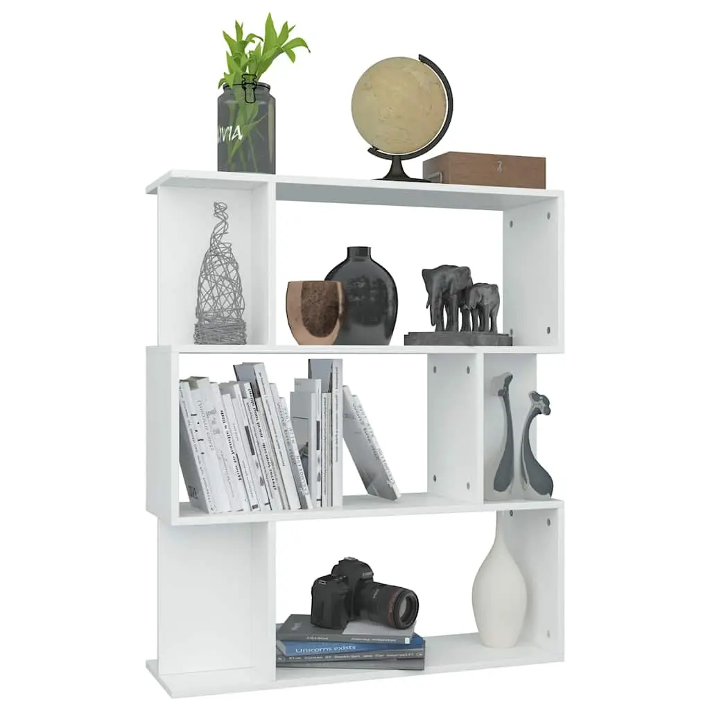 Book Cabinet Engineered Wood 80x24x96cm White Room Divider Shelving Storage Bookcase Organizer