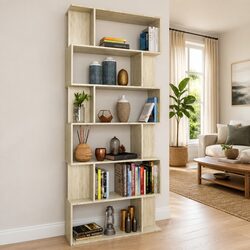 Practical Brown Book Cabinet with Shelves for Home Use