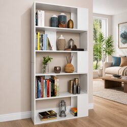 Book Cabinet Room Divider White 80x24x159 cm Bookcase Shelving Unit Storage