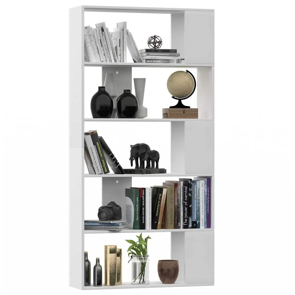 Book Cabinet Engineered Wood 80x24x159 cm White Room Divider Shelving Unit