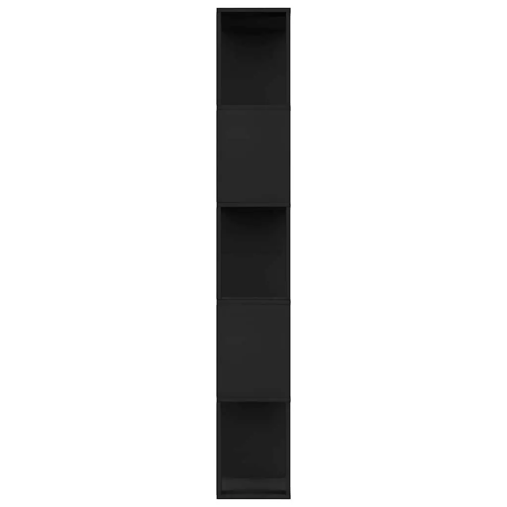 Book Cabinet Engineered Wood 80x24x159cm Black 5 Compartments