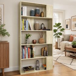 Book Cabinet Room Divider Engineered Wood Brown 80x24x159cm Shelving Storage